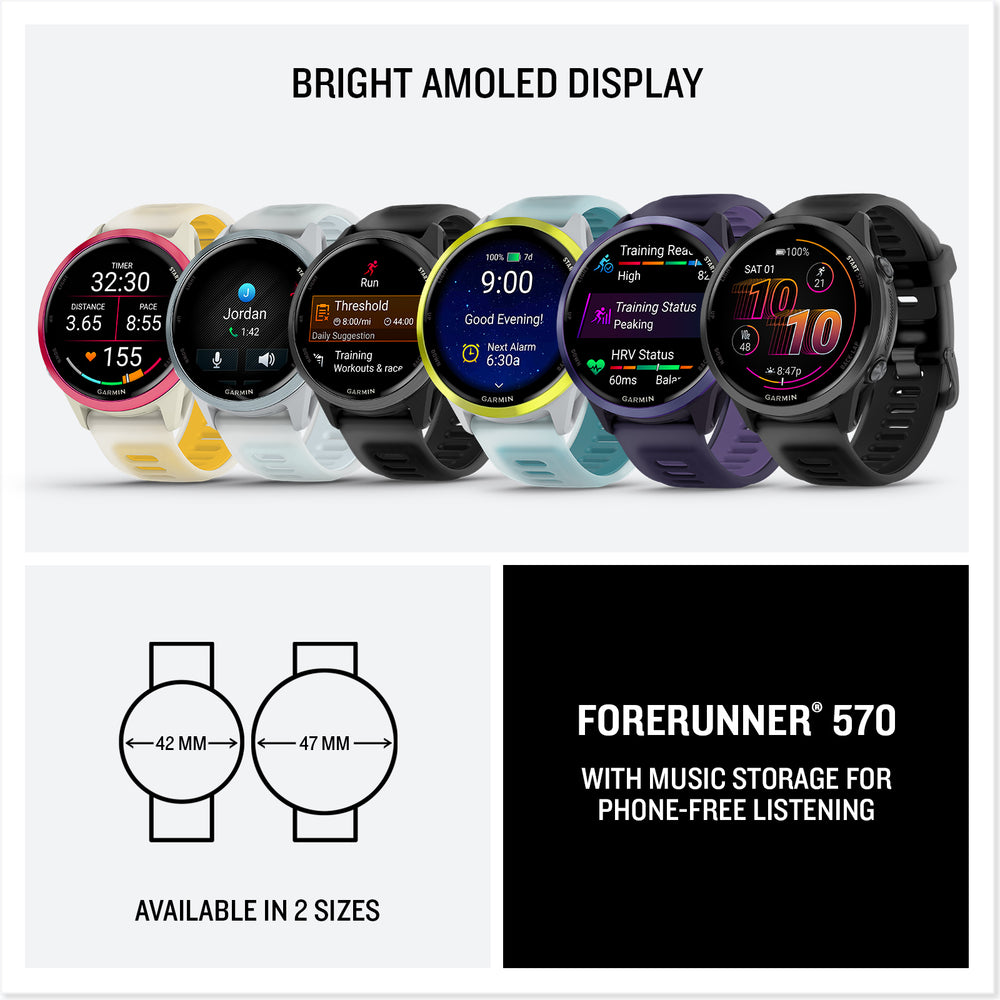 Garmin Forerunner 570 bright amoled display