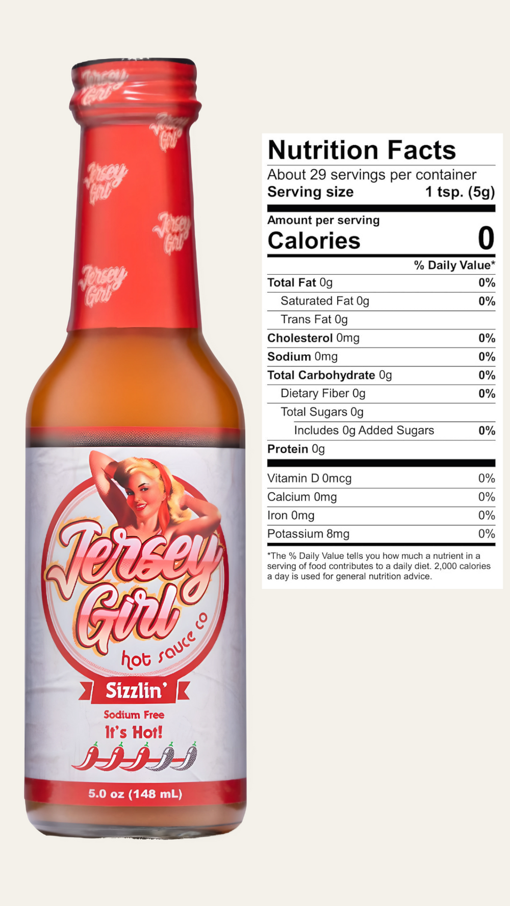 Jersey Girl Sizzlin Nutritional Info