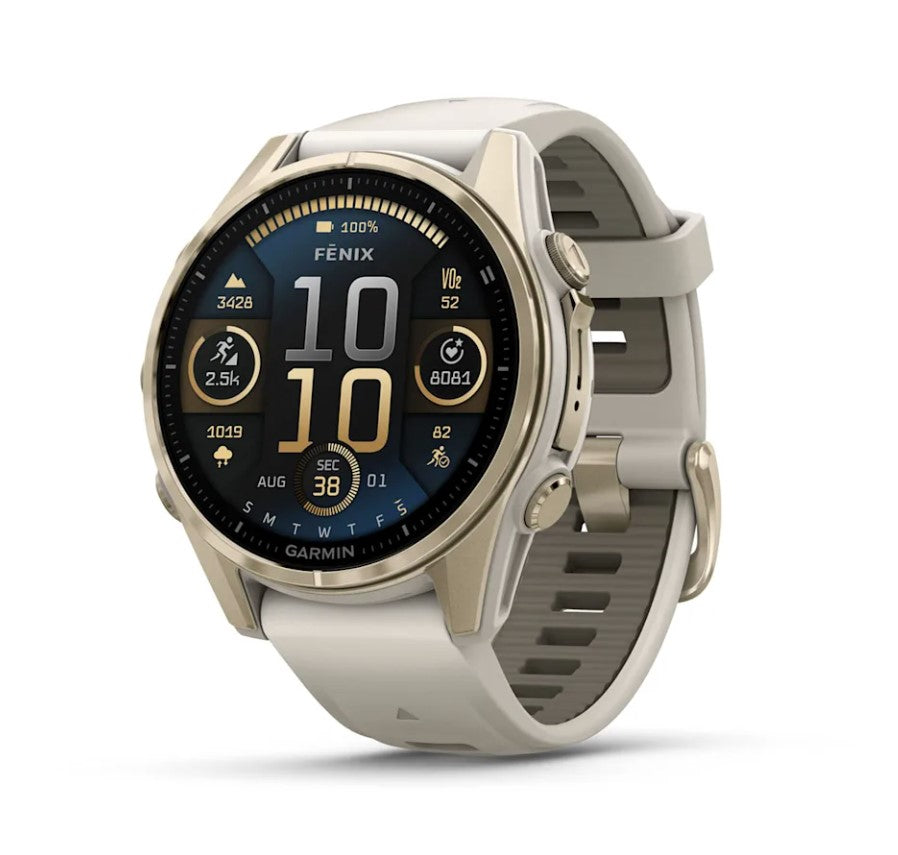 Garmin fenix 8 AMOLED Edition Outdoor GPS Watch in soft gold