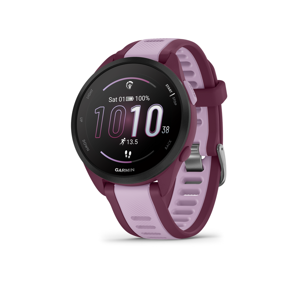 Garmin Forerunner 165 GPS Running Watch in Berry/Lilac Music Edition