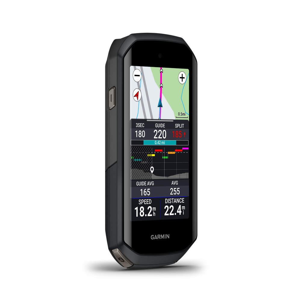 Side view of Garmin Edge 1050 GPS Bike Computer