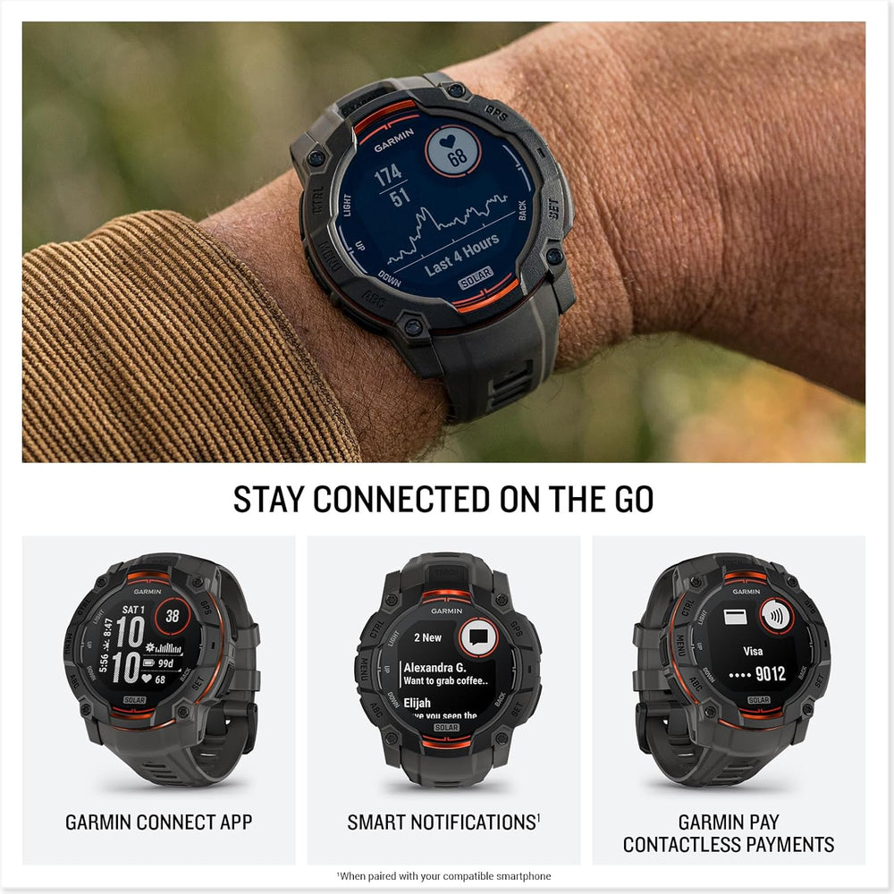 Garmin Instinct 3 infographic stay connected