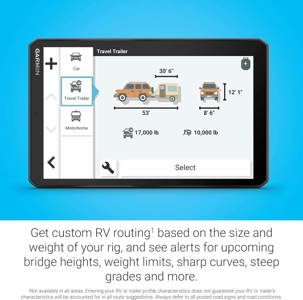Garmin RV 895 get custom RV routing