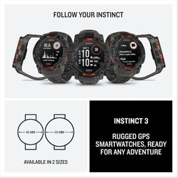 Garmin Instinct 3 infographic available in two sizes