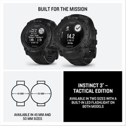 Garmin Instinct 3 Tactical Solar Edition available in two sizes