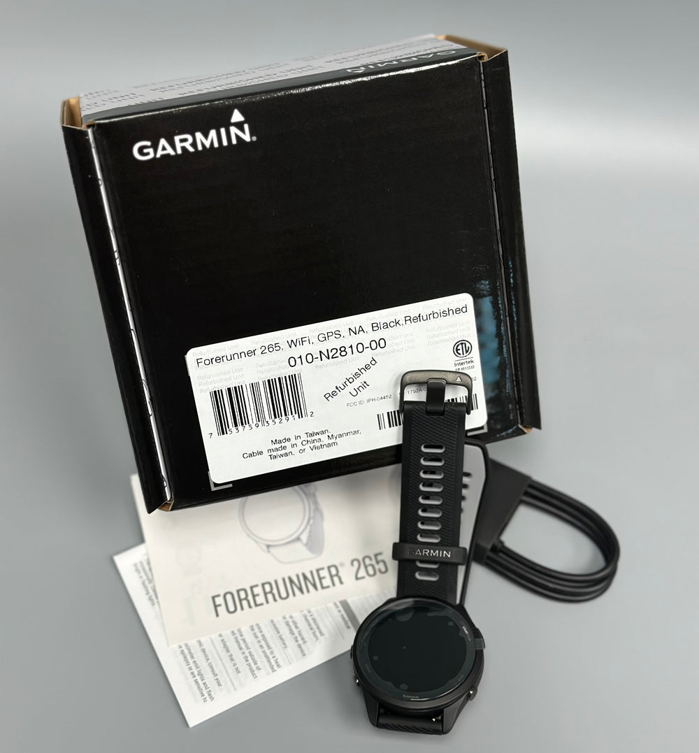 Garmin Forerunner 265 GPS Running Watch Black Refurbished with box 