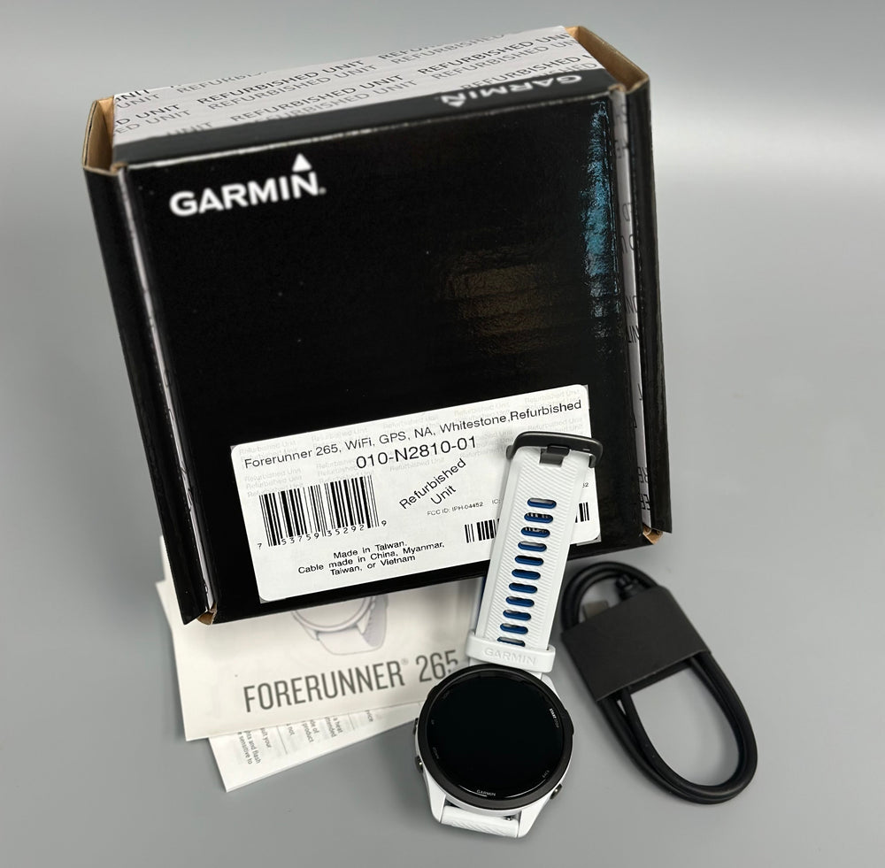 Garmin Forerunner 265 GPS Running Watch White Refurbished with box 