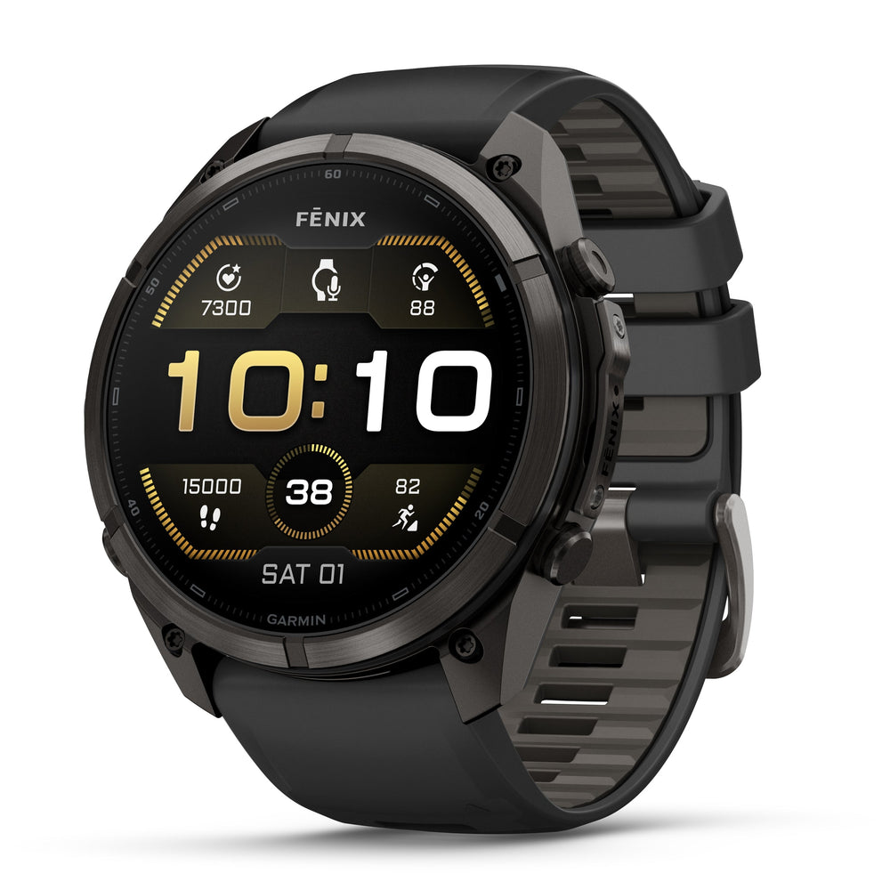 Garmin fenix 9 Carbon Gray DLC Titanium with Black/Pebble Gray in 47mm and 51mm