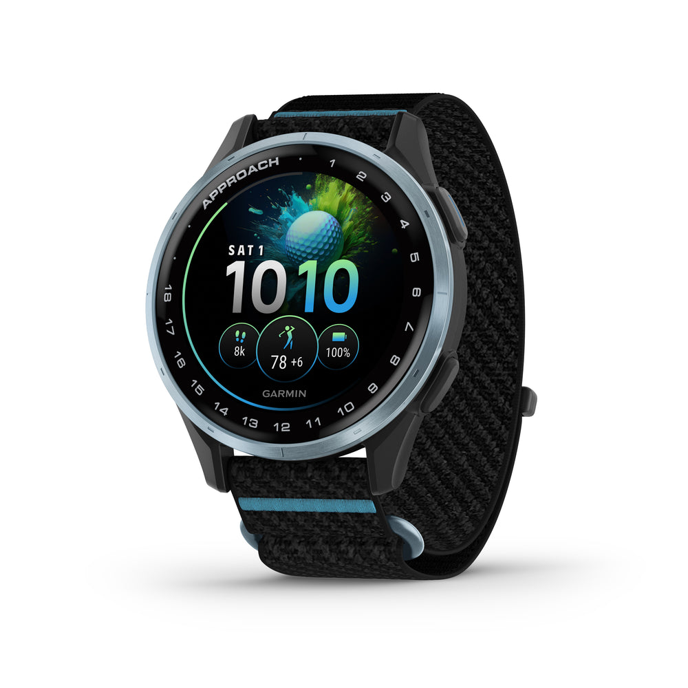 Garmin Approach J1 lightweight GPS golf watch in color Black Azure
