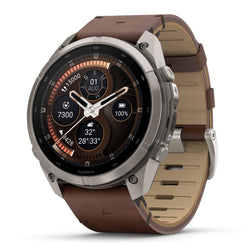 Garmin fenix 9 PRO Titanium with Walnut Leather Band in 47mm and 51mm 