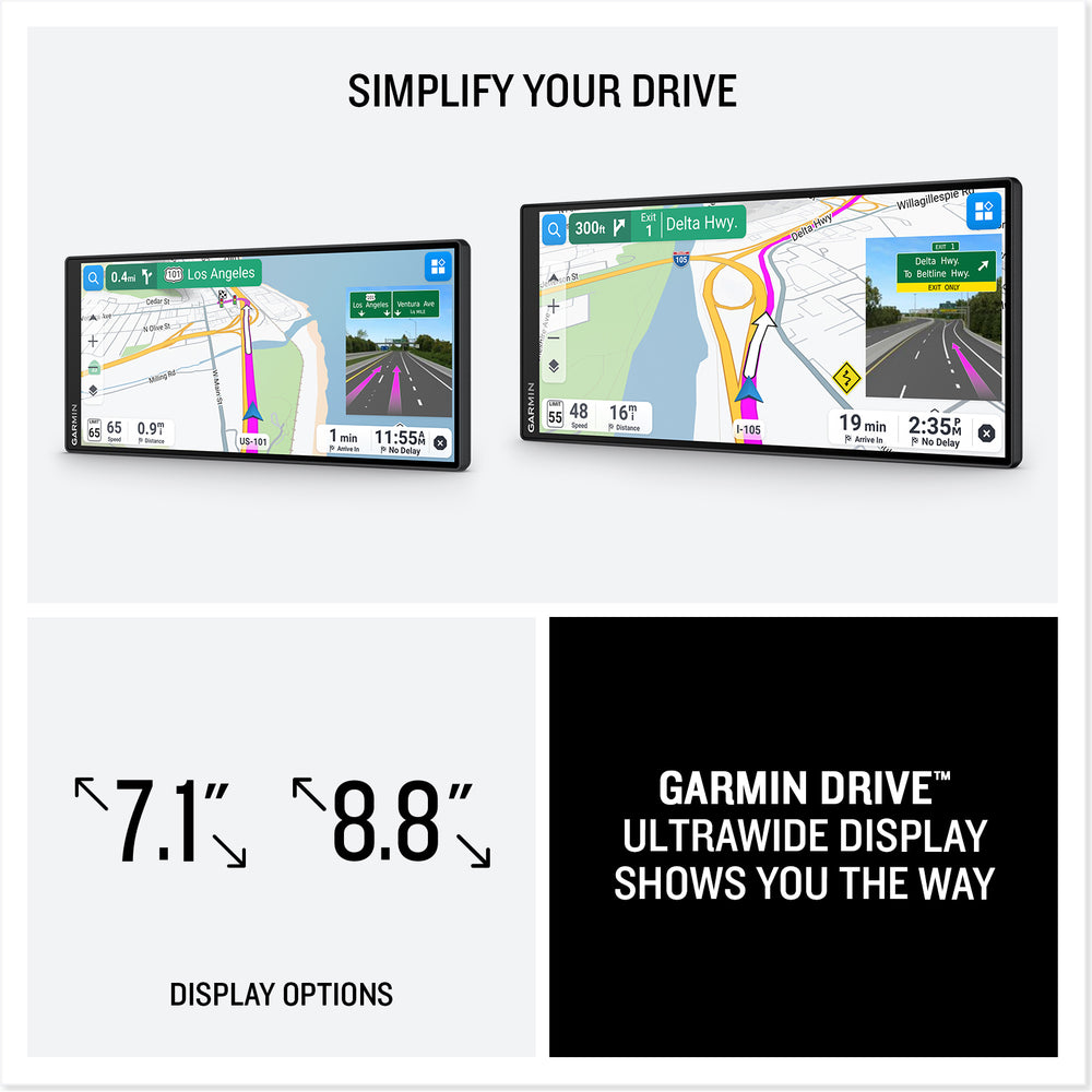 Garmin Drive display options
