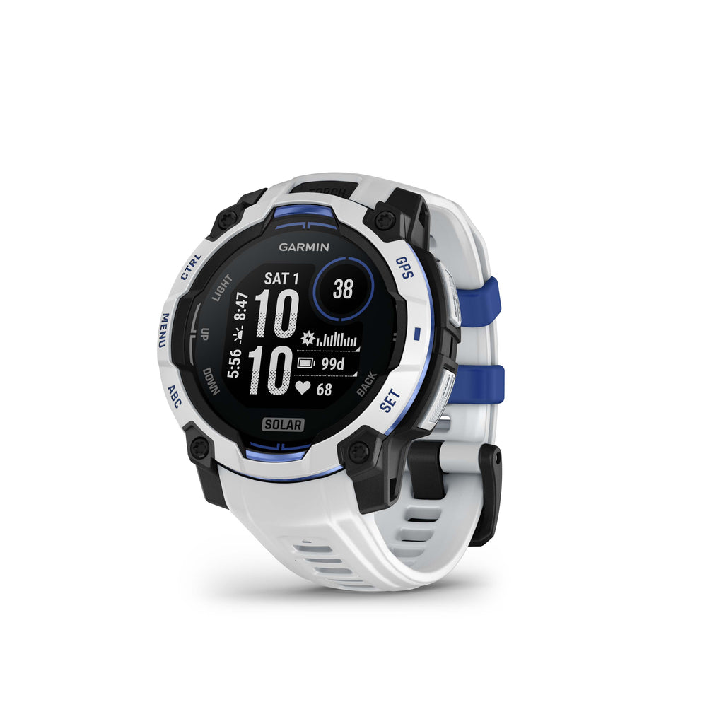 Instinct 3 Whitestone/Bolt Blue 45mm SOLAR
