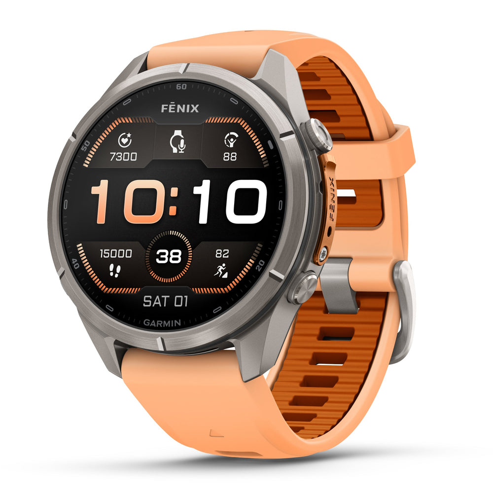 Garmin fenix 9 43mm Titanium with Shell Pink/Autumn Orange