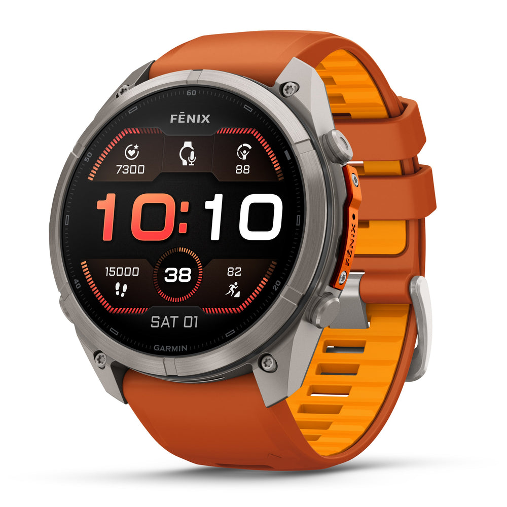 Garmin fenix 9 Titanium with Autumn Orange/Spark Orange in 47mm and 51mm
