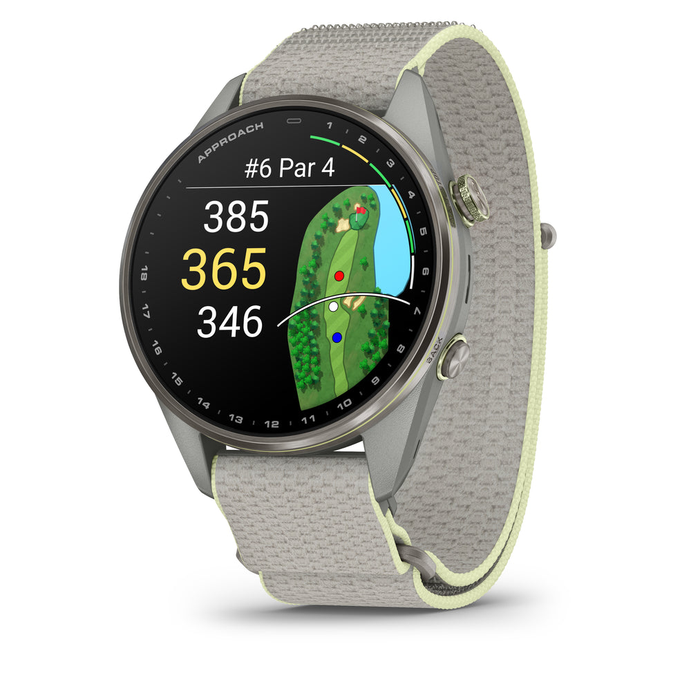 Garmin Approach S72 Advanced Golf Smartwatch in Fog Gray/Citron 47MM