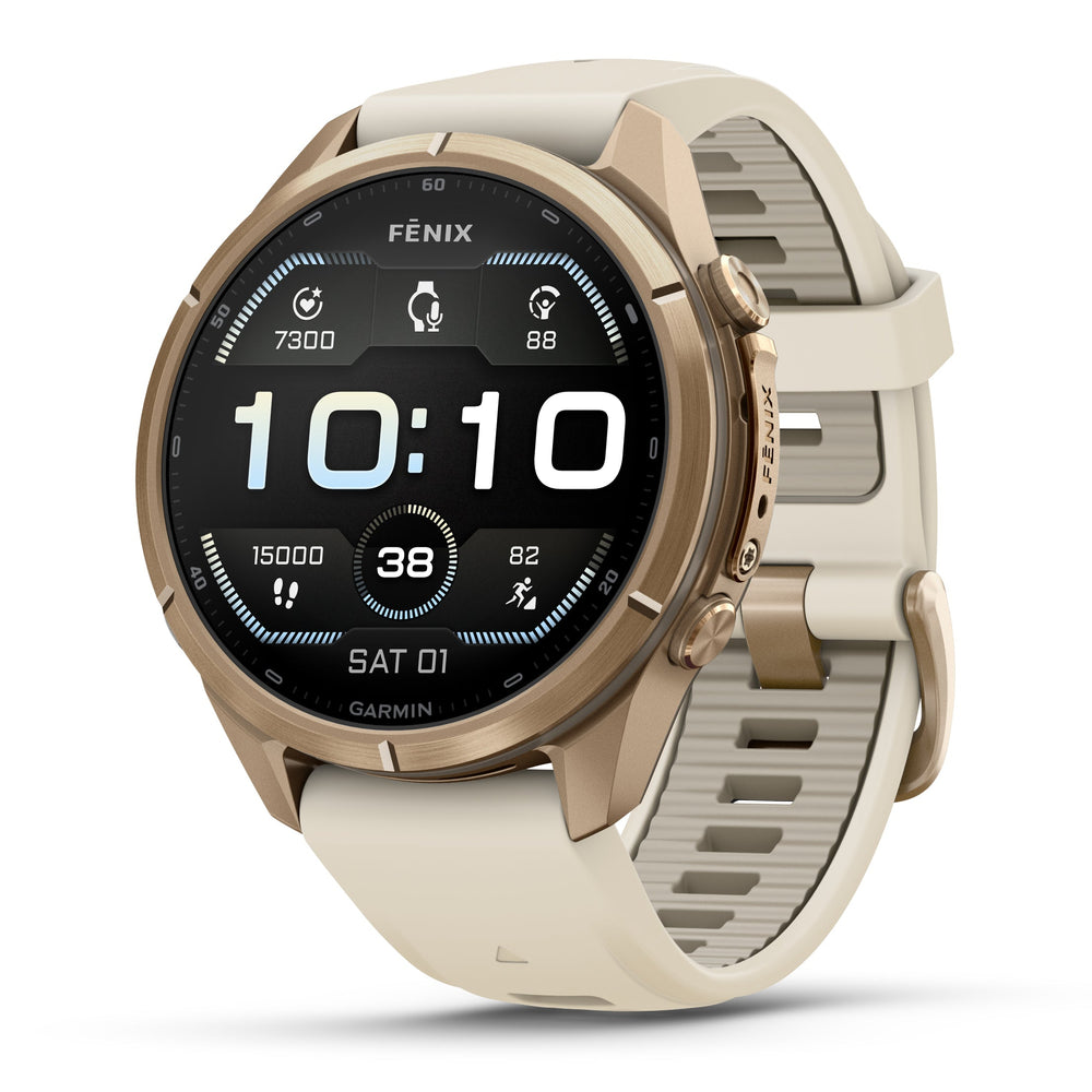 Garmin fenix 9 43mm Autumn Gold Titanium with Cream/French Gray