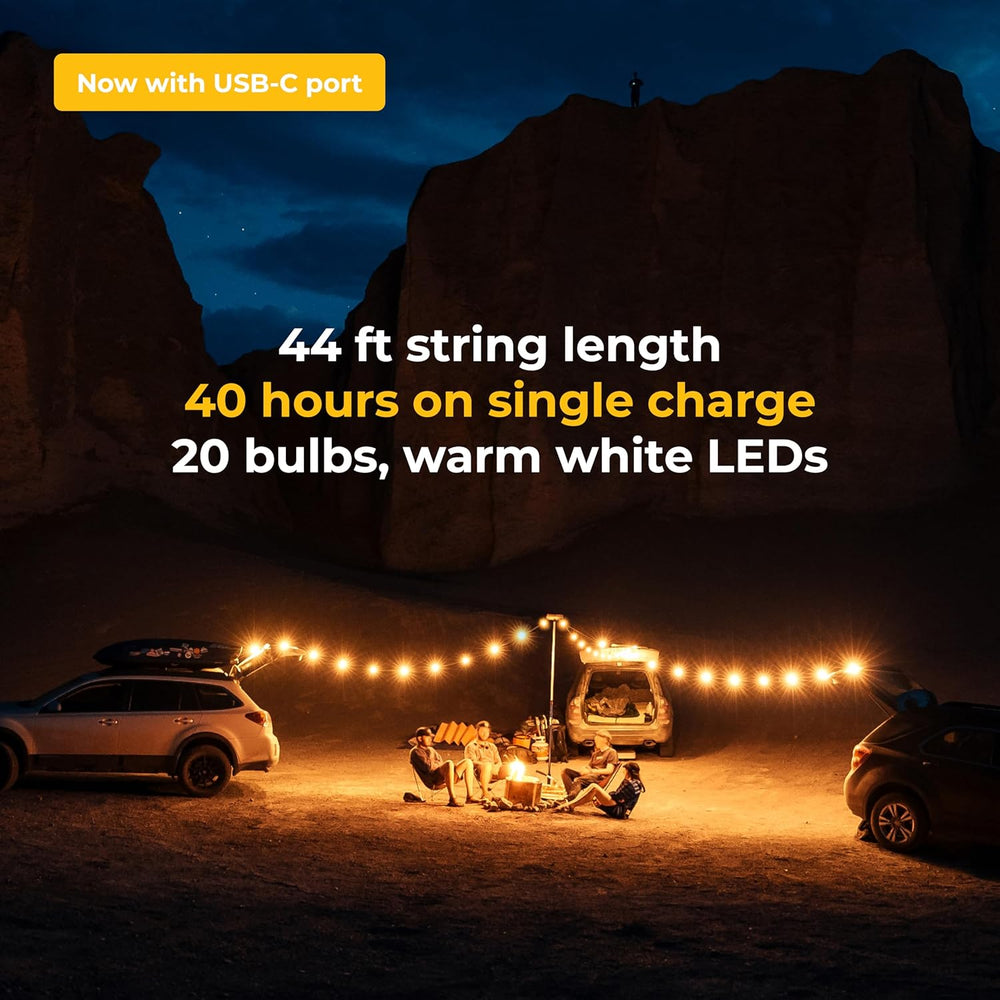 BioLite Luci Warm White String Lights 44' infographic