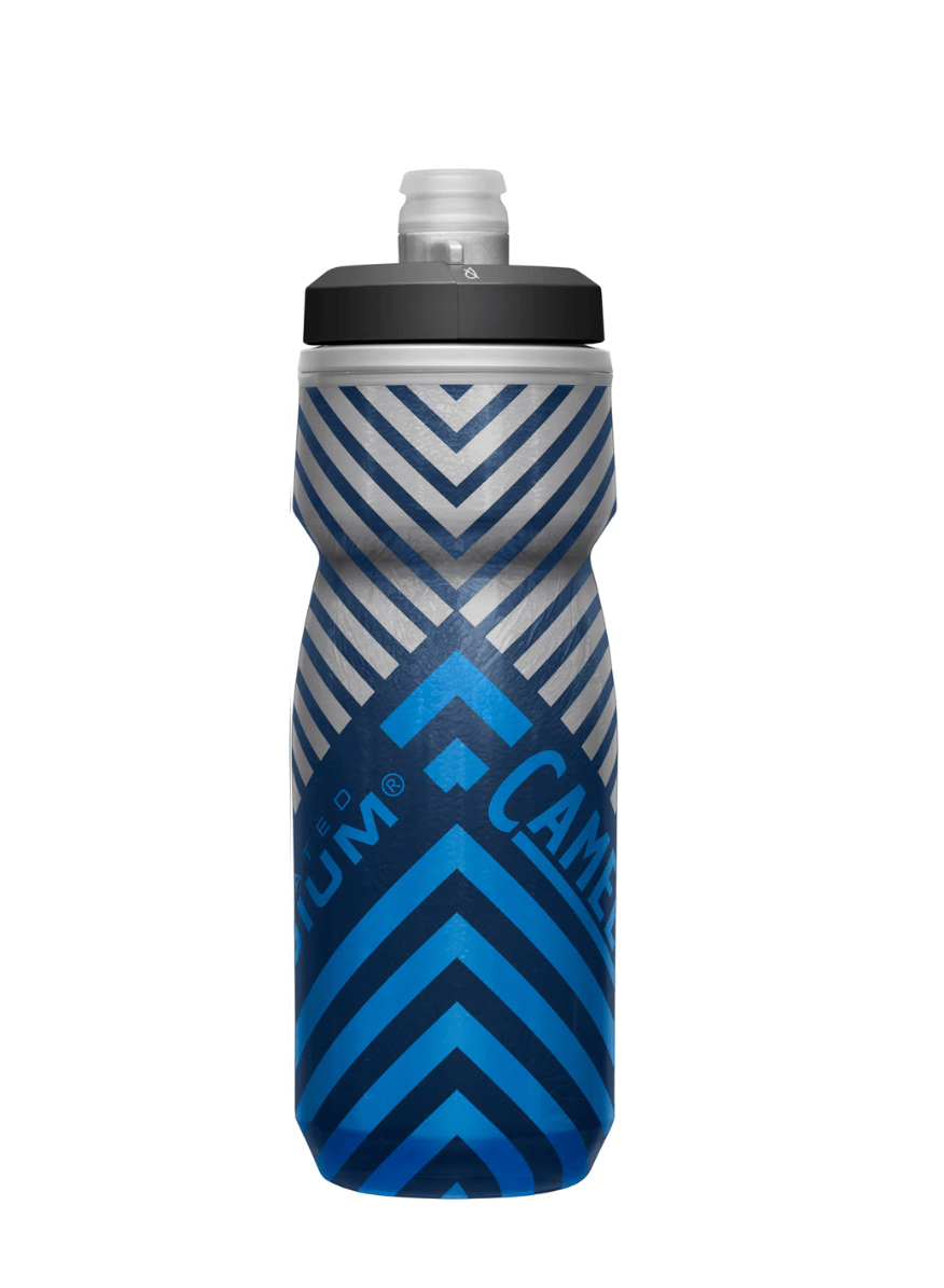 Camelbak Podium Chill Bike Bottle, Insulated Water Bottles Camelbak 21 oz Navy Stripe Outdoor 2022 
