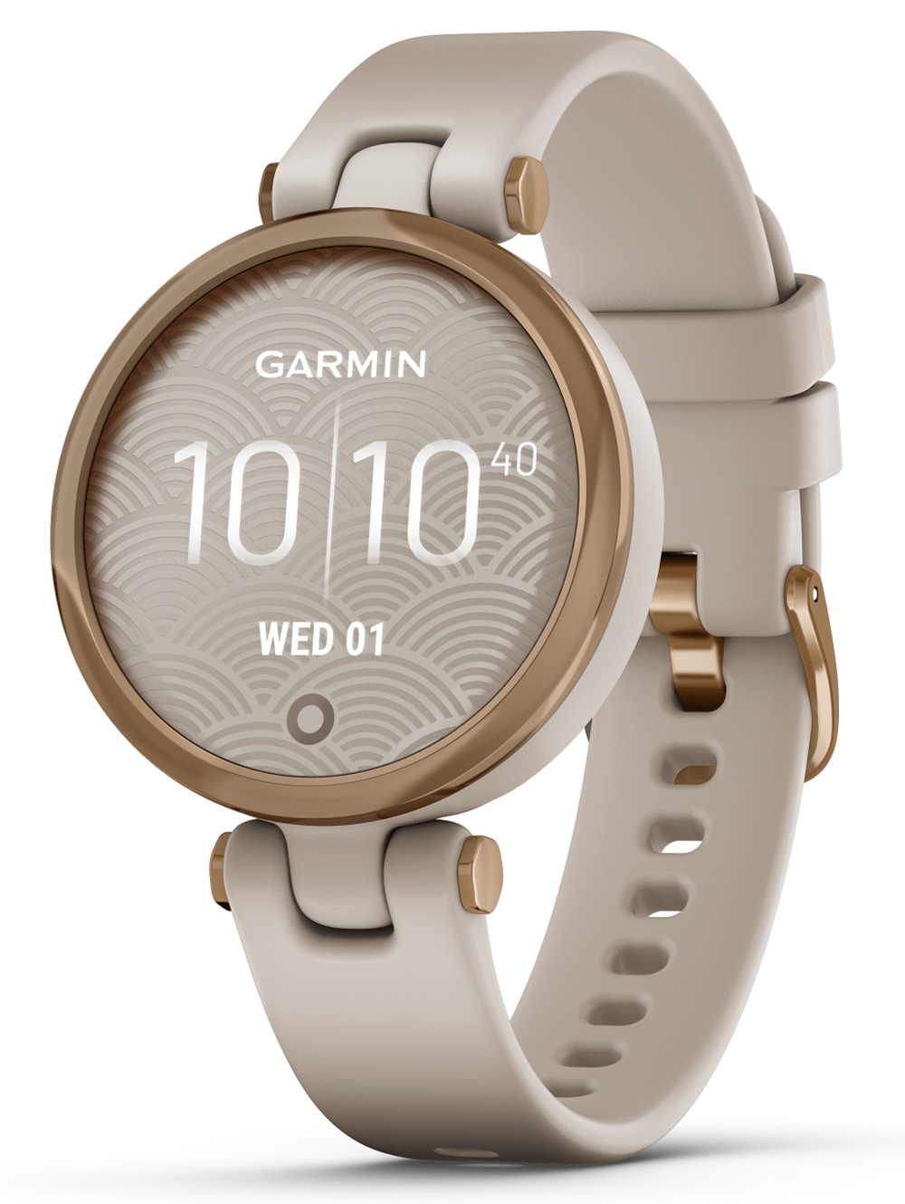 Garmin Lily Smartwatch with Activity Tracking Activity Monitors Garmin Rose Gold Bezel with Light Sand Case Sport 