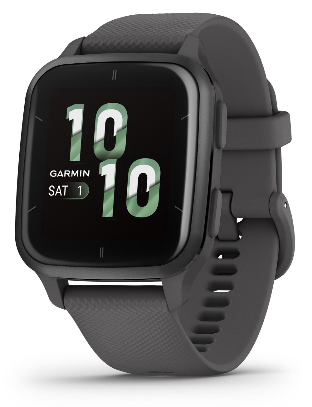 Front view of the Garmin Venu 2 Sq GPS Smartwatch in Slate 