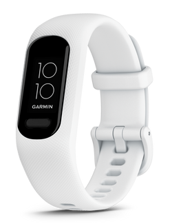 Front view of the Garmin Vivosmart 5 Fitness Tracker in white