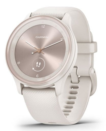 Front view of Garmin Vivomove Sport Fitness Smartwatch in Ivory