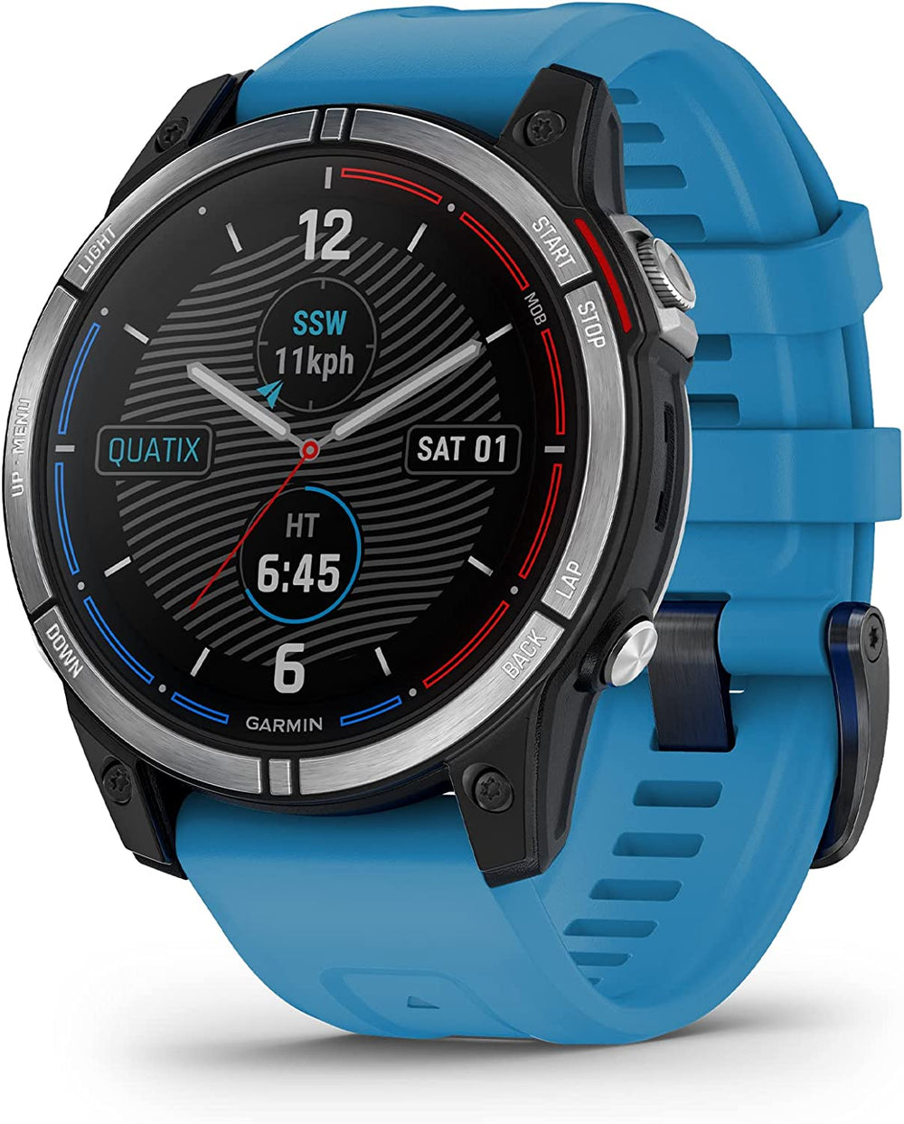 Front view of the Garmin Quatix 7 Marine GPS Smartwatch Standard Edition in Blue
