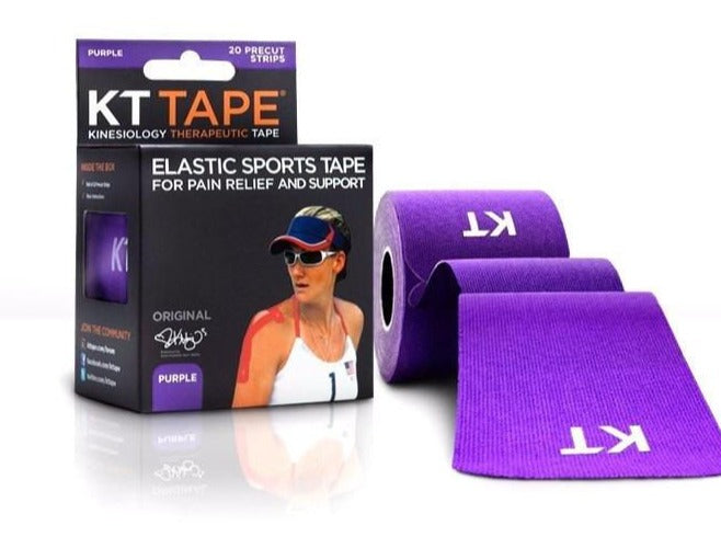 KT TAPE Cotton Elastic Kinesiology Tape  20 Pre-Cut 10 Inch Strips Sports Therapy KT Tape Purple  